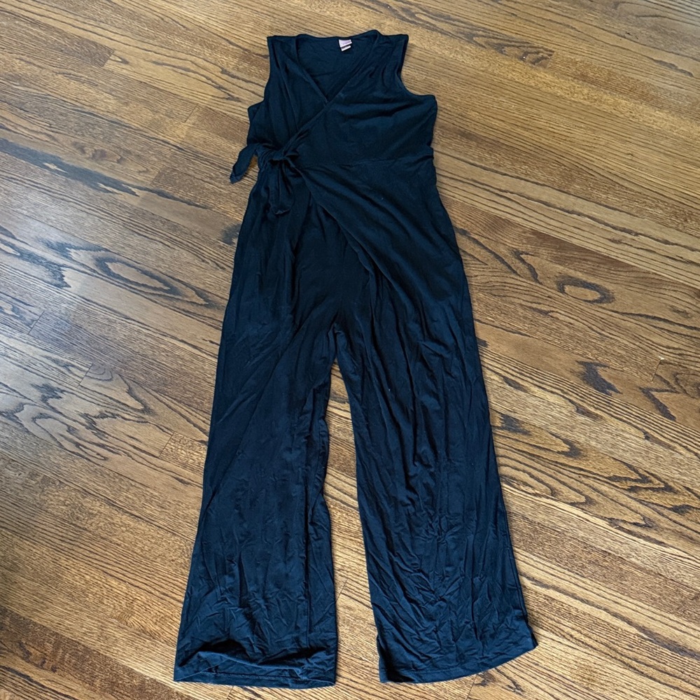 B11 Nom Maternity Womens Small Elegant Black Sleeveless Jumpsuit